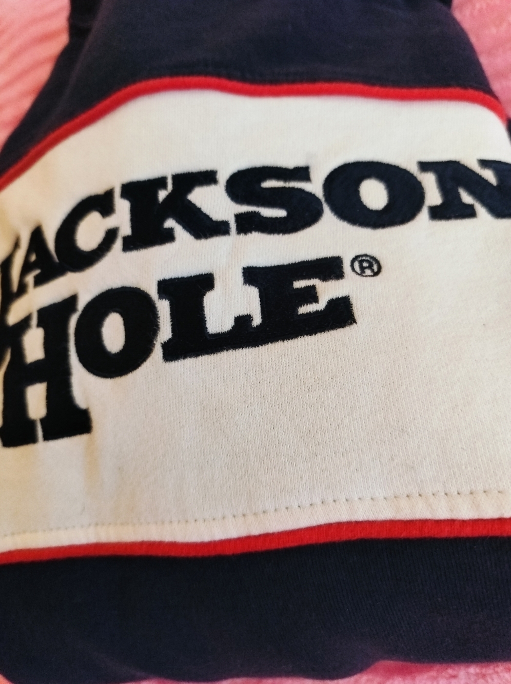Rare Jackson Hole Navy, Cream Embroidered Nostalgia Crewneck Sweatshirt - XS - Picture 5 of 7